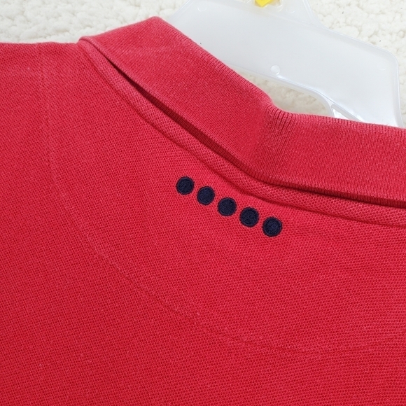 Coogi Polo Shirt Men XL SS Pullover Embellished Crest Logo Bling 100% Cotton Red - Picture 12 of 16